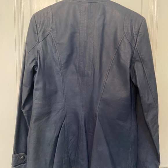 Danier Blue Leather Jacket - Picture 3 of 4